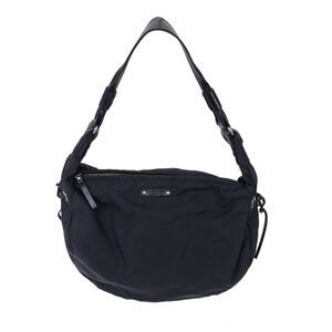 Kate Spade Shoulder Bag Stevie Hobo Leather Nylon Black